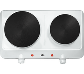 REACONDICIONADO Seminuevo(*) Placa portátil - OK ODP 2520 W, Eléctrica, 2 zonas, Portátil, 2500 Acero inoxidable, Blanco
