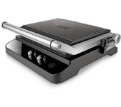 REACONDICIONADO Seminuevo Muy bueno Grill - Black+Decker BXGR2000E, Potencia 2000 W, Placas Intercambiables, Superfície antiadherente, Negro