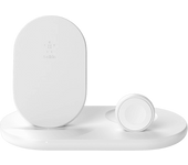 Cargador móvil inalámbrico - Belkin Boost↑Charge™ 3 en 1,7.5 W, LED, Certificación Qi™, Blanco