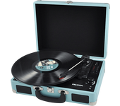 REACONDICIONADO Seminuevo Muy bueno Tocadiscos - Prixton VC400B, Reproductor Vinilo, Bluetooth, USB, Altavoces Incorporados, Diseño de Maleta, Azul