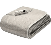 Manta eléctrica - Daga Sueño Cálido, 2 Niveles, 50 W, 150x80 cm, Mando separable, Lavable, Gris