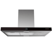 Campana - Infiniton CMPT-ISH98LR, De isla, 800 m³/h, 90cm, Panel táctil, 250 W, Luces LED, Inox, Cristal Negro