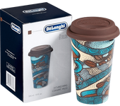 Taza - De'Longhi DLSC055, 0.35 l, Cerámica, Con tapa de silicona, Multicolor
