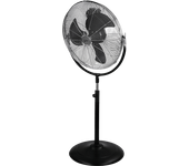 Ventilador de pie - Jata JVVP3055, 120 W, 3 Velocidades, 62 dB, Diámetro 50 cm, Aspas metálicas, Inox/Negro