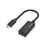 Adaptador USB-C a HDMI - Hama 00200315, De HDMI, Negro