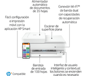 REACONDICIONADO Seminuevo Muy bueno Impresora multifunción - HP Envy 6430e, WiFi, USB, Impresión doble cara automática, Instant Ink, HP+, Blanco