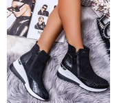 Women Sneakers  High Top Vulcanize Shoes Women Platfrom Wedges Shoes Zipper Chunky Sneakers Female Shoes Plus Size