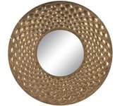 LOLAhome Espejo sol grabado de metal dorado y cristal de Ø 100 cm