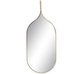 LOLAhome Espejo gota oval de metal y cristal natural de 37x90 cm