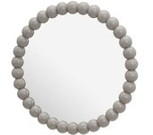 LOLAhome Espejo con moldura de esferas gris de Ø 50 cm