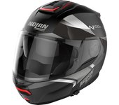 Nolan N100-6 Paloma N-Com Casco - Negro Gris Plata (2XS)