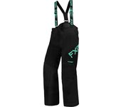 FXR Clutch 2023 Pantalones baberos para motos de nieve juveniles - Negro Verde (2XL 3XL)