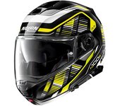 Nolan N100-5 Plus Starboard N-Com Casco - Negro Blanco Amarillo
