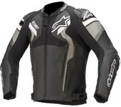 Alpinestars Atem V4 Chaqueta de cuero para moto - Negro Gris Blanco (52)