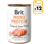 12 x 400 gr Comida Húmeda MonoProtein para Perros con Pavo y Boniato Brit