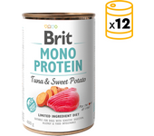 12 x 400 gr Comida Húmeda MonoProtein para Perros con Atún y Boniato Brit