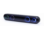barra de sonido gembirdbluetooth con efecto de luz led negra
