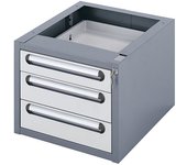 RAU Cajonera colgante, para puesto de trabajo modular, cajones: 1 x 90, 2 x 120 mm