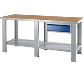 eurokraft basic Banco de trabajo en sistema modular, altura 850 mm, tablero de trabajo Multiplex, A x P 2000 x 700 mm
