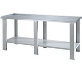 eurokraft basic Banco de trabajo en sistema modular, altura 850 mm, tablero de trabajo de chapa de acero, A x P 2000 x 700 mm