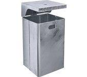 kaiserkraft Recipiente para residuos para exteriores, galvanizado al horno, capacidad 50 l, A x H x P 310 x 685 x 360 mm, cenicero integrado