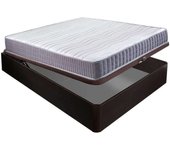 Colchón visco Line 19 cm firmeza alta suavidad y económico + Canapé abatible madera 3D transpirable altura 34 cm 90x200 cm Wengue