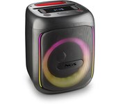 NGS Wild Swag Go - Altavoz Portátil, Compatible con la Tecnología Bluetooth 5.0, True Wireless Stereo, Luces y Pantalla LED, Entrada USB, Audio TF y Auxiliar, 24 x 23 x 30 cm, 80 W, Color Negro