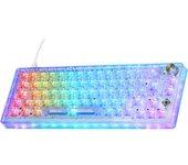 DELTACO GAMING DK460 - Teclado mecánico para juegos (RGB, QWERTZ Layout, 65%, 67 teclas, USB-C) - Transparente