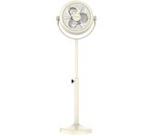 Cecotec Ventilador de Pie Retro EnergySilence 250 ClassicStyle Beige. 25W, Diámetro de 10", 3 Aspas Aerodinámicas, Inclinación Ajustable, 2 Velocidades, Diseño Elegante Color Beige