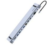 Nilox NXDSUSBC07 base para portátil y replicador de puertos Acoplamiento Gris