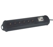 Base 6 tomas con protector de sobrecargas Negra Electro DH 36.256 8430552083312