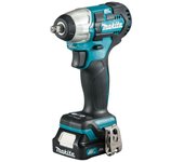 Makita Llave de Impacto TW160DSAE, Impacto Eléctrico 12V 3/8" 160Nm, Motor Sin Escobillas, 2 Baterías de 2,0Ah, Ideal para Atornillado