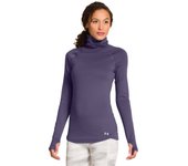 Under Armour Top Qualifier T-Neck - Prenda, color morado, talla XS