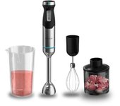 Cecotec Batidora de Mano Power Pulsar 2300MAX Cream&Crush. 2300W Potencia Máxima, Cuchillas De 4 Hojas de Acero Inox, Pie XL, Vaso 700ml con Tapa, Picadora y Varilla Montaclaras