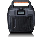 Lenco ODR-160BK Radio DAB+/FM, altavoz Bluetooth, a prueba de golpes e impermeable, lector de tarjetas SD, entrada auxiliar, 35 W RMS, duración de la batería 20 horas, función de carga USB
