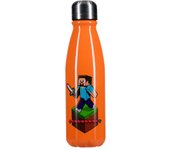 Paladone - Botella de agua reutilizable de aluminio con tapa de rosca, 600 ml, con licencia oficial de Minecraft para gaming, viajes, escuela y oficina