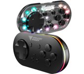 DRAGON SHOCK DragonShock - Par de minicontroladores inalámbricos Glow-Fusion y negro para Nintendo Switch, Switch OLED, PC, Android e IOS