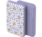 T'nb - Batería de emergencia 5000 mAh compatible con MagSafe, diseño Flower, opción de carga por cable ultrarrápida USB-C de 20 W - Lavanda