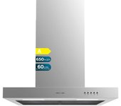 Cecotec Campana Extractora 60 cm Tipo T Bolero Flux TM 606500 Inox A. Motor 165W, Acabado Inox, Succión 650m3/h, Control Mecánico, 3 Niveles de Potencia, Luz y Filtro de Carbono