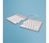 R-Go Tools Teclado ergonómico R-Go Split Break con software de pausa, teclado dividido ergonómico, QWERTY (US), bluetooth, blanco
