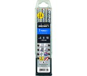 Alpen SDS-plus FORCE X - Juego de brocas para martillo perforador (3 piezas, 4 cortes, diámetro 6, 8 y 10 mm), color plateado