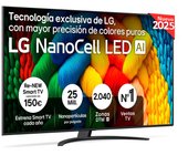 LG TV LED NANOCELL 2025 65NANO81A6A 164cm 4K HDR10 60Hz Colores puros webOS 25