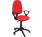 Piqueras y Crespo 04CP - Silla de Oficina ergonómica con Mecanismo de Contacto Permanente, Regulable en Altura y Ruedas de parquet, Color Rojo