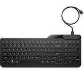 HP 400 Teclado QWERTY Español con Cable (12 Teclas Programables, Teclas Silenciosas, 3 Niveles de Retroiluminación LED, Cable USB-C y un Adaptador USB-A), Color Negro