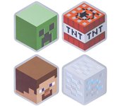 Posavasos de Metal con Base de Corcho Minecraft - Set de 4, Regalo y Decoración para Gamers