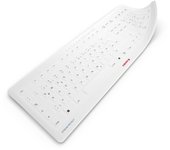 Cherry Stream Protect Membrane, Protector higiénico de Silicona para Teclado, Membrana desinfectable para Todos los teclados Cherry Stream, disposición Internacional US (QWERTY), Blanco-Gris