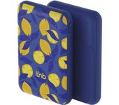 T'nb - Batería de emergencia 5000 mAh compatible con MagSafe, diseño Flower, opción de carga por cable ultrarrápida USB-C de 20 W, color azul