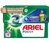Ariel Active Todo En Uno PODS, Cápsulas De Detergente Líquido 19 Lavados