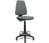 Piqueras y Crespo Elche Taburete CP - Taburete ergonómico con Mecanismo de Contacto Permanente y Regulable en Altura - Asiento y Respaldo tapizados en Tejido Bali Color Gris.