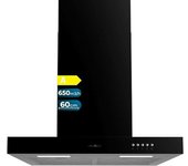 Cecotec Campana Extractora 60 cm Tipo T Bolero Flux TM 606500 Black A. Motor 165W, Acabado en Negro, Succión 650m3/h, Control Mecánico, 3 Niveles de Potencia, Luz y Filtro de Carbono
